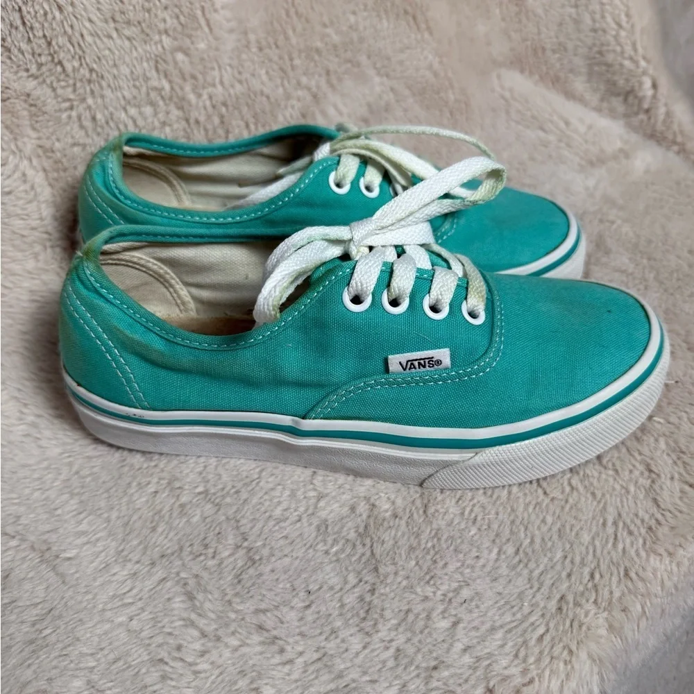 Vans Authentic Teal Skate Sneakers Mens Sz 4 Womens Sz 5.5